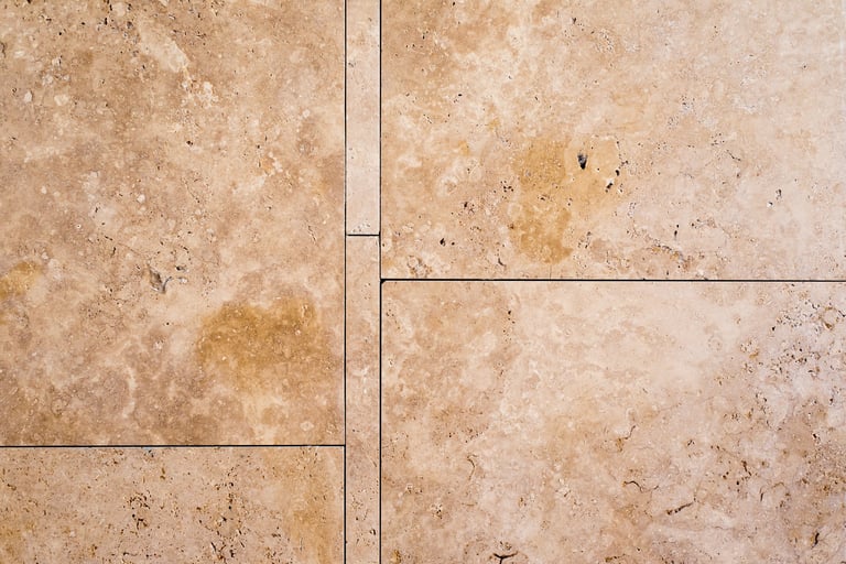 Rostige Travertin Naturstein Mauer Textur